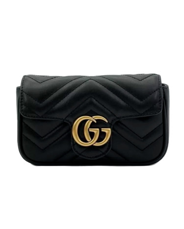 Bag Gucci Marmont Mini Black Gold 443497 DTDIC 1000