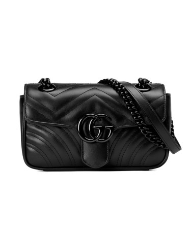 Gucci Marmont Mini Shoulder Bag Black Hardware 446744 DTDFV 1000