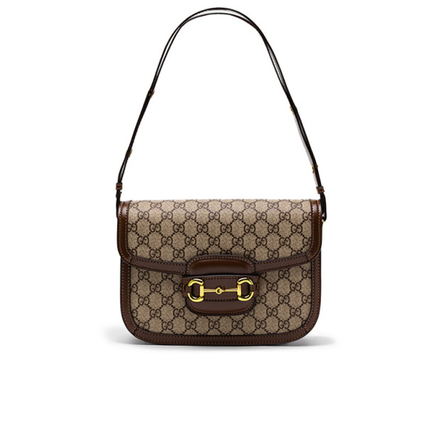 Сумка Gucci Horsebit 1955 Shoulder Bag Grey Brown 259635 21DTC 6390
