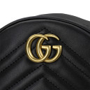 Сумка Gucci Mini Bolso De Hombro Redondo Negro Matelasse GG Marmont 186070 MBDHR 8690