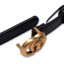 Ремінь Gucci Leather Belt With Double G Gold Buckle