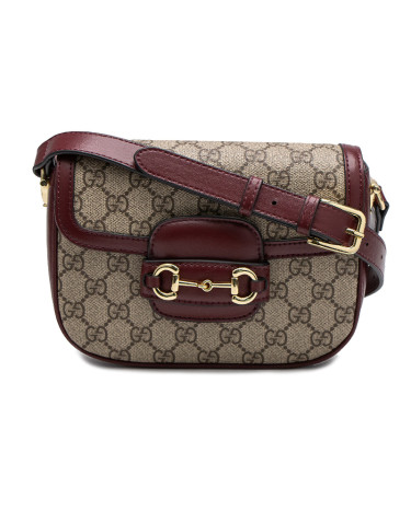Gucci Horsebit 1955 Mini Bag Beige Burgundy 441555 BLKCD 2015