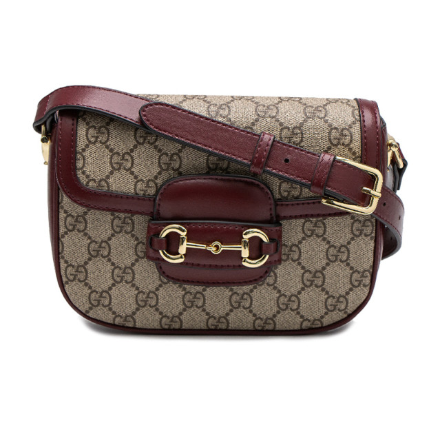 Сумка Gucci Horsebit 1955 Mini Bag Beige Burgundy 441555 BLKCD 2015