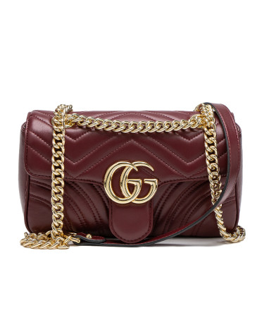Сумка Gucci GG Marmont Shoulder Bag Burgundy Gold Hardware 446744 DTBNG 1000