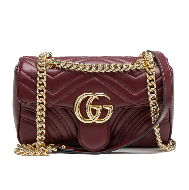 Сумка Gucci GG Marmont Shoulder Bag Burgundy Gold Hardware 446744 DTBNG 1000