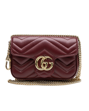 Сумка Gucci GG Marmont Super Mini Shoulder Bag Burgundy Gold Hardware 446744 DTBNG 1610