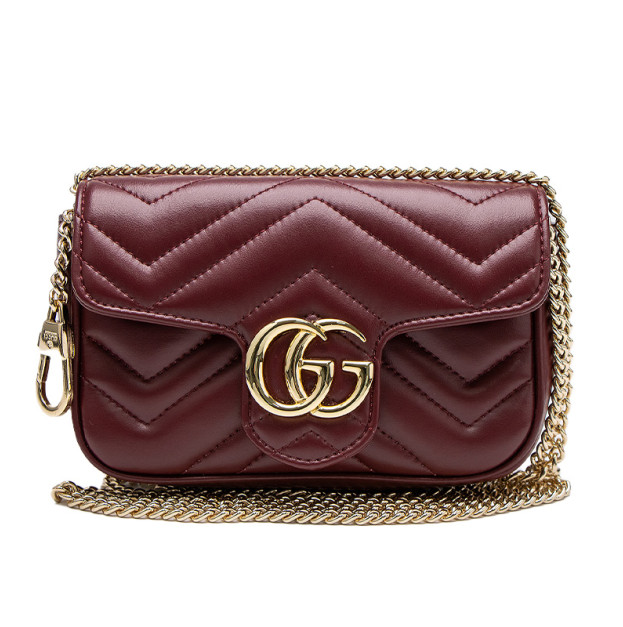 Сумка Gucci GG Marmont Super Mini Shoulder Bag Burgundy Gold Hardware 446744 DTBNG 1610