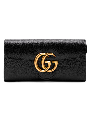 Гаманець Gucci GG Marmont Button Wallet Black Gold