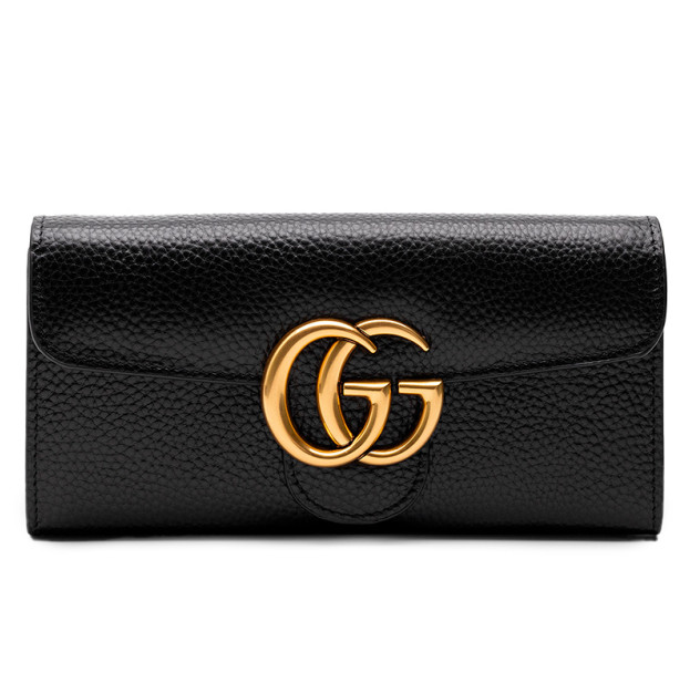 Гаманець Gucci GG Marmont Button Wallet Black Gold