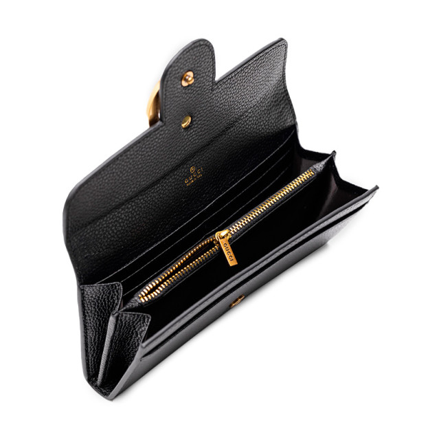 Гаманець Gucci GG Marmont Button Wallet Black Gold