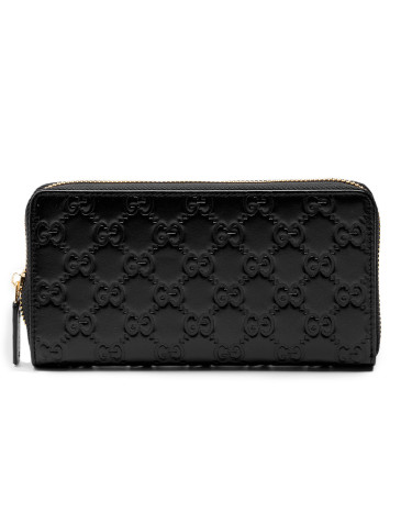 Гаманець Gucci Black Guccissima Zip-Around Wallet