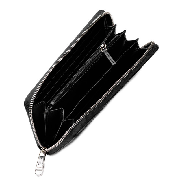 Гаманець Gucci Wallet Black Embossed Leather