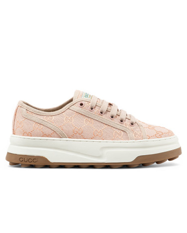 Gucci GG Canvas Sneakers Pink White